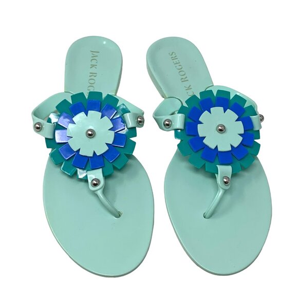 Jack Rogers‎ Bella Mint Jelly Thong Flip Flop Sandals - Picture 7 of 9